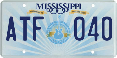 MS license plate ATF040