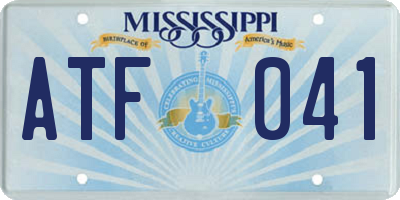 MS license plate ATF041