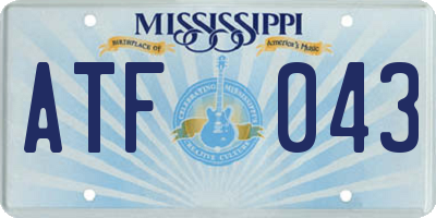 MS license plate ATF043