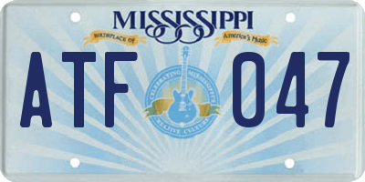 MS license plate ATF047