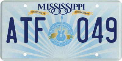 MS license plate ATF049