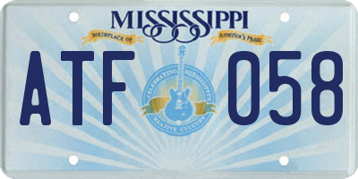 MS license plate ATF058
