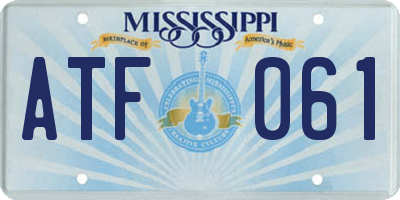 MS license plate ATF061