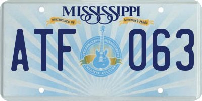 MS license plate ATF063