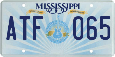 MS license plate ATF065