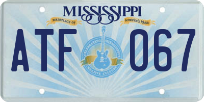 MS license plate ATF067