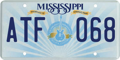MS license plate ATF068