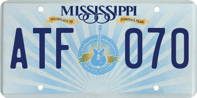 MS license plate ATF070