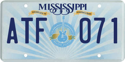 MS license plate ATF071