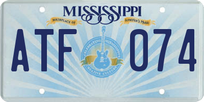 MS license plate ATF074