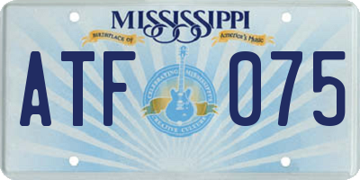MS license plate ATF075