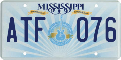 MS license plate ATF076