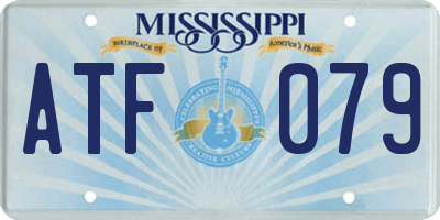 MS license plate ATF079