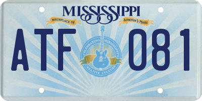 MS license plate ATF081