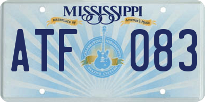 MS license plate ATF083
