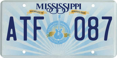 MS license plate ATF087