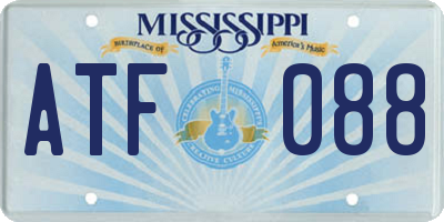 MS license plate ATF088