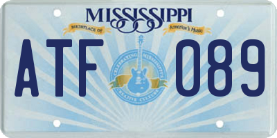 MS license plate ATF089