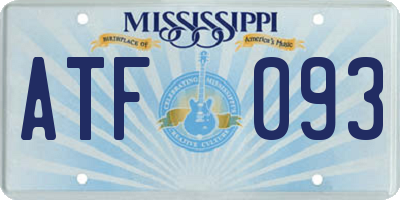MS license plate ATF093