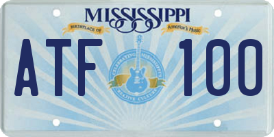 MS license plate ATF100
