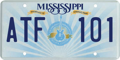 MS license plate ATF101