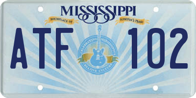 MS license plate ATF102