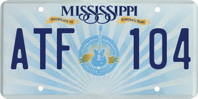 MS license plate ATF104