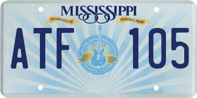 MS license plate ATF105