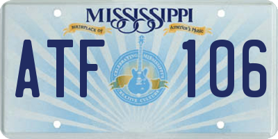 MS license plate ATF106