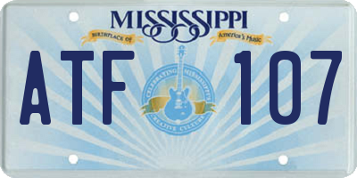 MS license plate ATF107