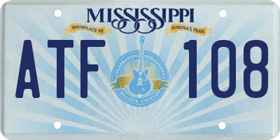 MS license plate ATF108