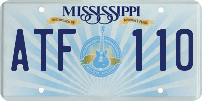 MS license plate ATF110