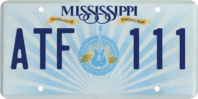 MS license plate ATF111