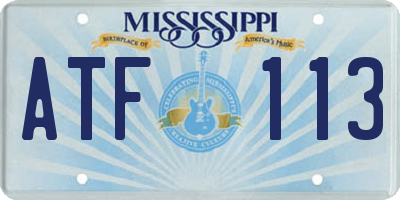 MS license plate ATF113