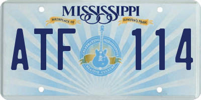 MS license plate ATF114