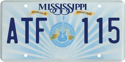 MS license plate ATF115