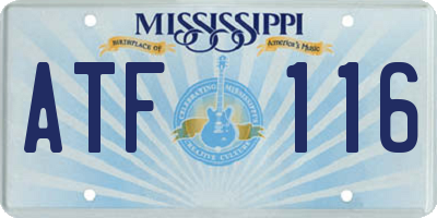 MS license plate ATF116