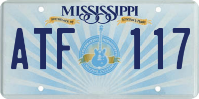MS license plate ATF117