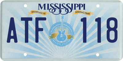 MS license plate ATF118