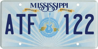 MS license plate ATF122