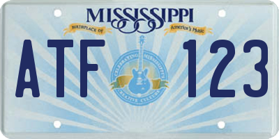MS license plate ATF123