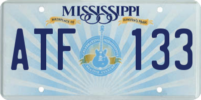 MS license plate ATF133