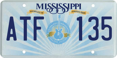 MS license plate ATF135
