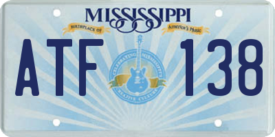 MS license plate ATF138