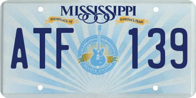 MS license plate ATF139