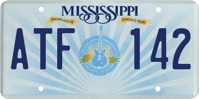 MS license plate ATF142