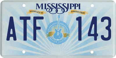 MS license plate ATF143