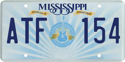 MS license plate ATF154