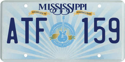 MS license plate ATF159