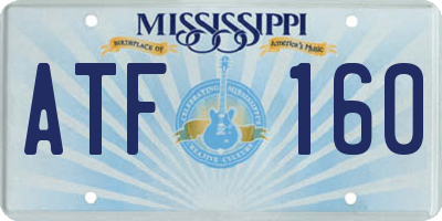 MS license plate ATF160